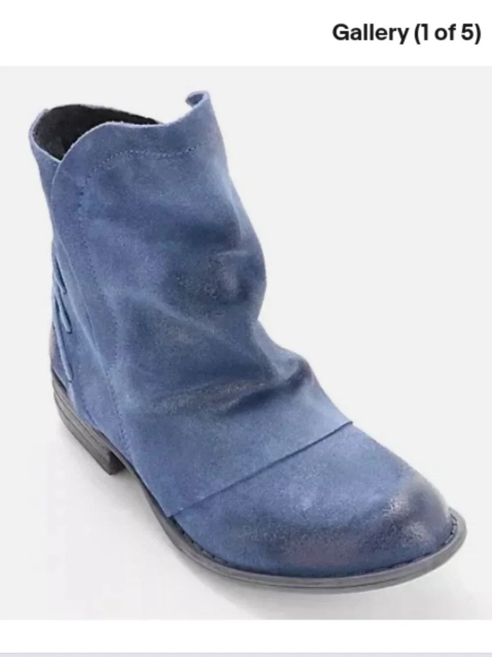 Miz Mooz Suede Rched Ankle Boots-Dotti-Ocean Suede-EU 39 (US 8.5-9)-NEW-A670295